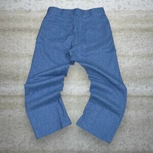 Vintage 90s Habands Dress Pants 34x30 Baggy Slate Blue Flat Front Essential